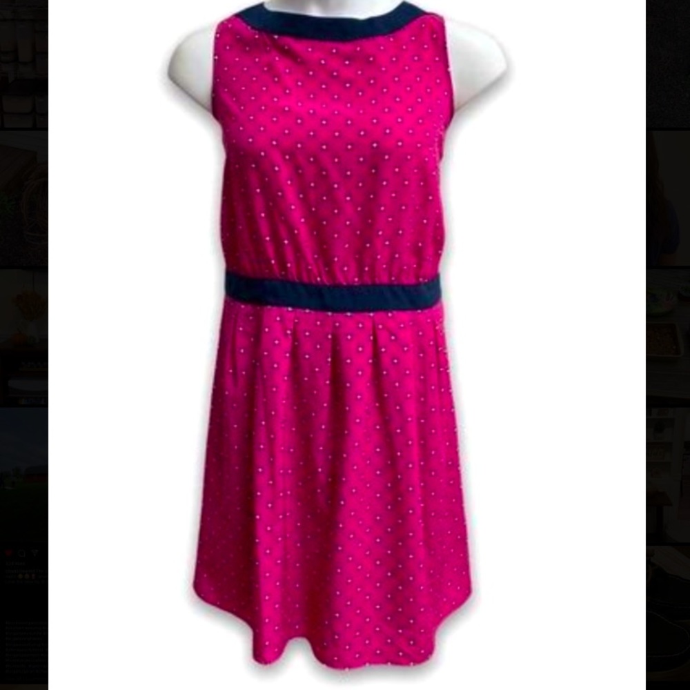 Tommy Hilfiger Navy & Pink Geometric Dress